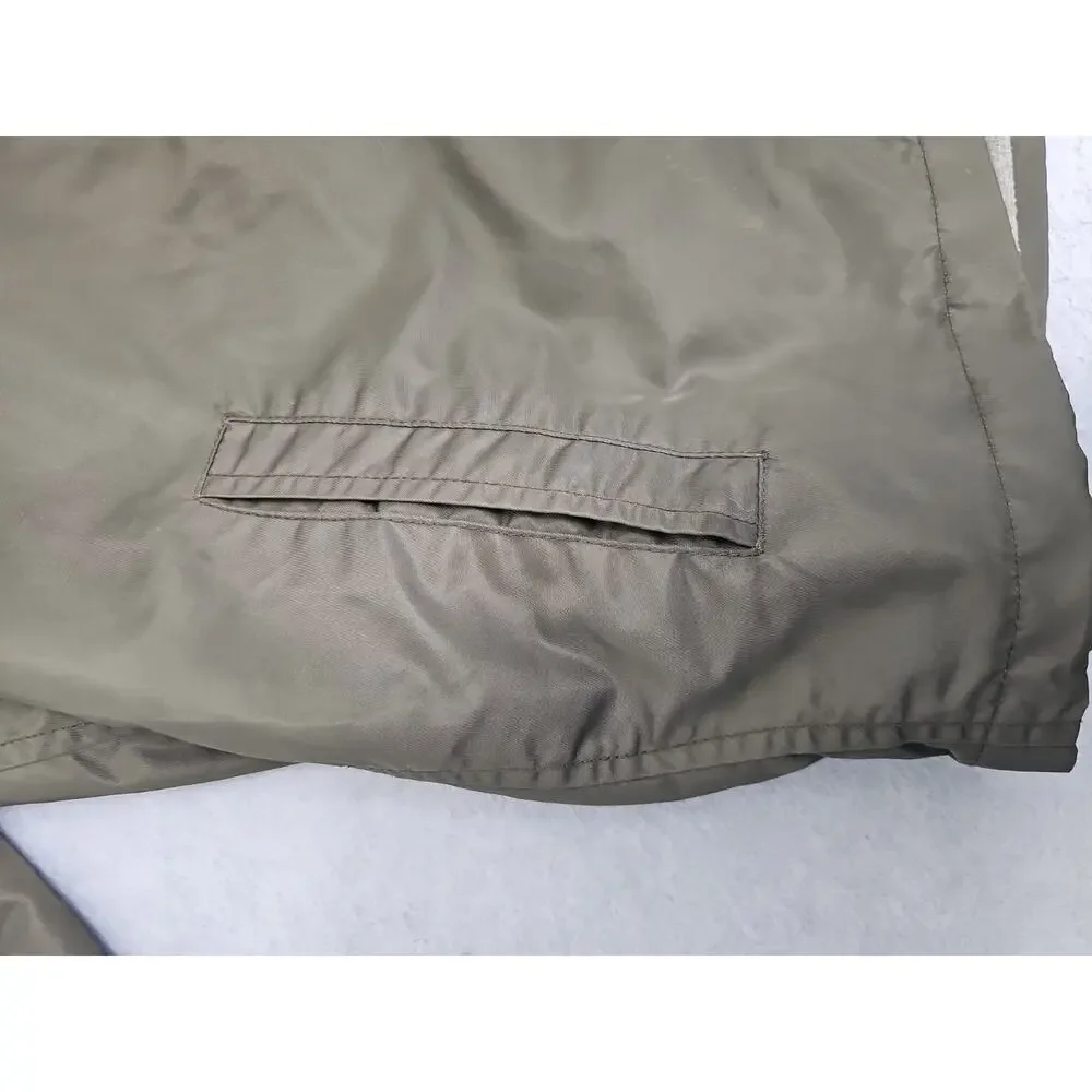 Levi's Army Green Water Resistant Hooded Rain Jacket Mens Sz Large Hunting